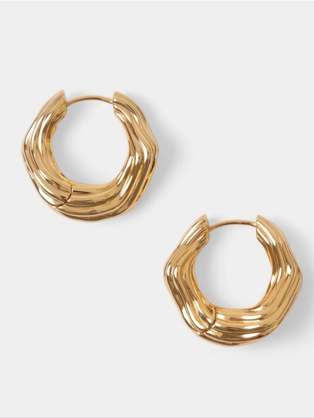 DMY STUDIOS Simone Hoops Earings 18k Goldplated On Brass New